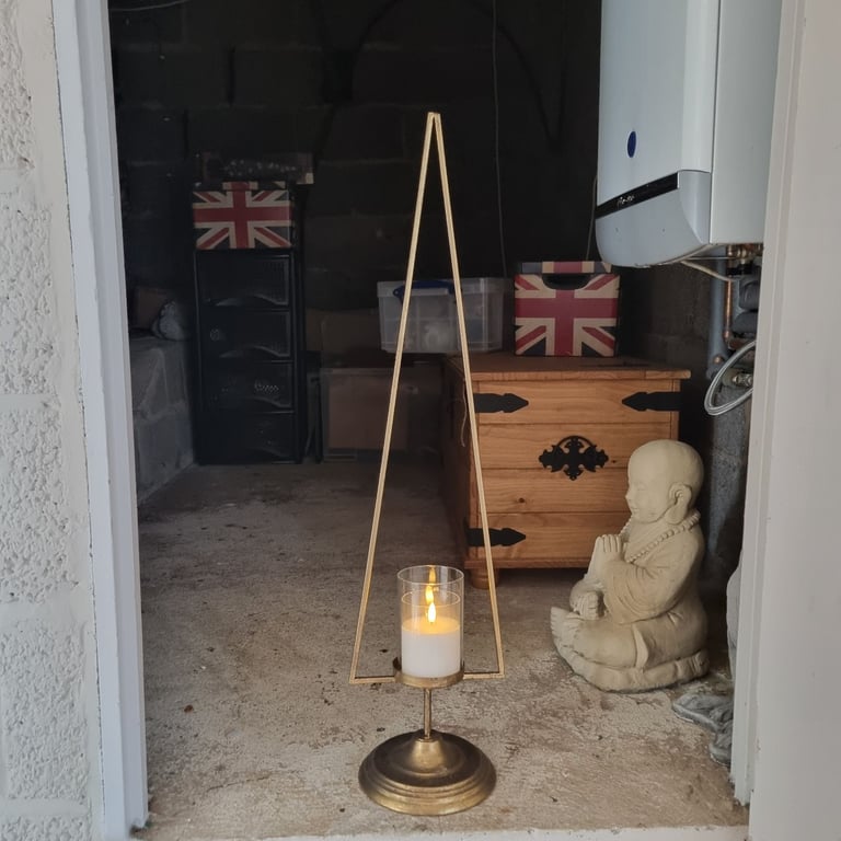 image for NEW TALL METAL TREE SHAPED CANDLE HOLDER