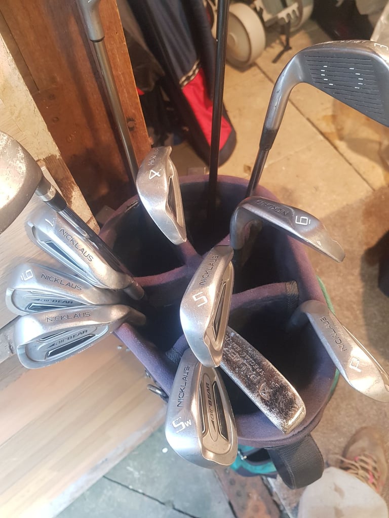 Full set Jack Nicklaus AIR BEAR irons, Ram Driver  Hippo  bag  
