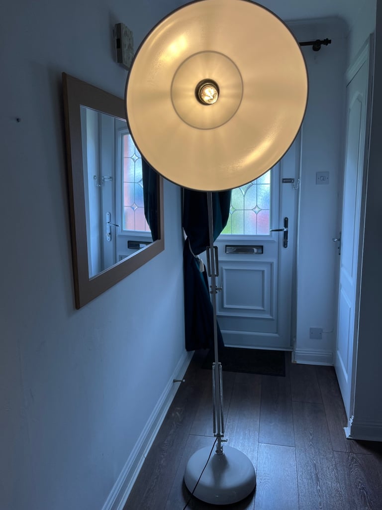 Adjustable Industrial white floor lamp