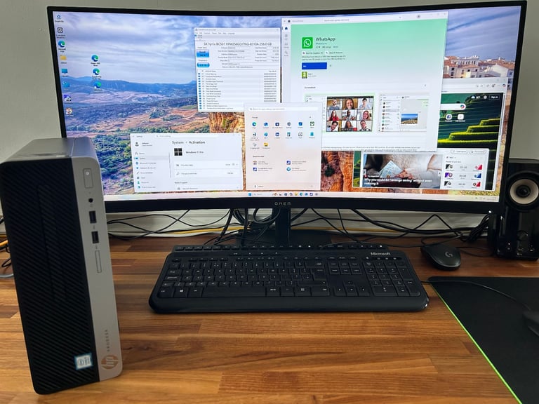 Windows 11 Pro HP ProDesk 400 G5 Intel 8th Gen 6 Core i5-8500 256GB NVMe SSD 8GB RAM Desktop PC