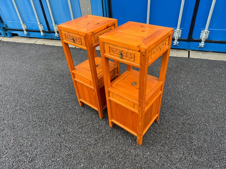 Solid Wood oriental Bedside Cabinets Possible Delivery 31 x 31 and 83 high