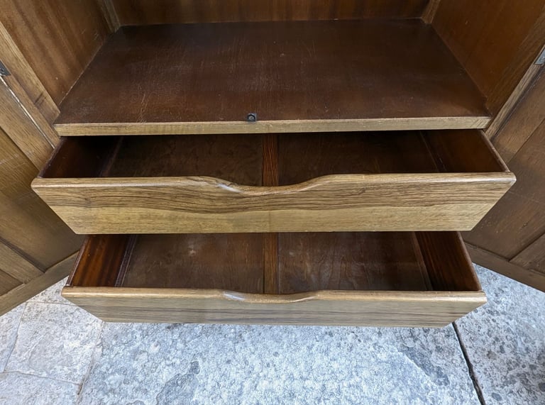 Limed Oak Linen Cabinet Gentlemans Wardrobe - Heathland Furniture