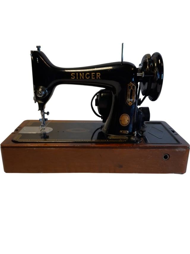 image for Singer 99K Vintage Sewing Machine Black Manual Model EK157580 1955 Case PPWH