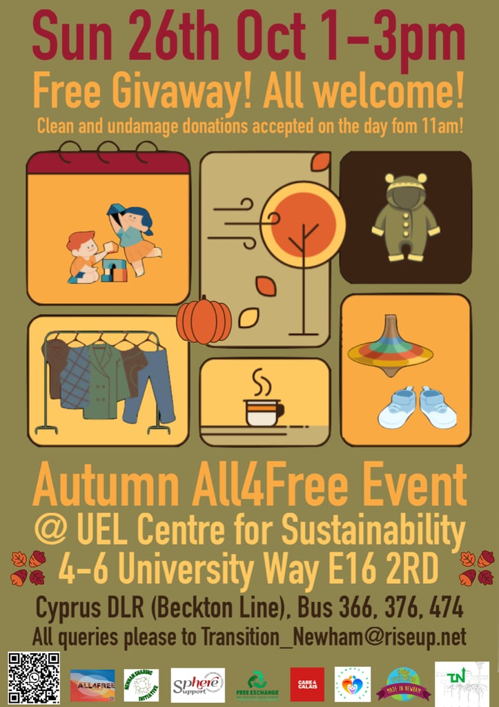 image for Autumn All4Free Event - Free Giveaways - All welcome! 26th Oct - Royal Docks