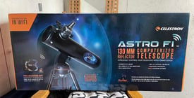New in Box CELESTRON AstroFi 130mm Reflector Telescope Black RRP £499