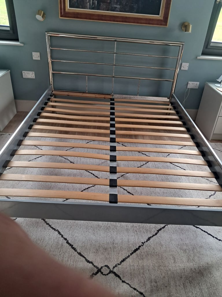 image for King Size Bed. Chrome Frame.