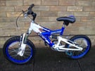 Raleigh MX16 bike for 5 to 8 years 11” dual suspension frame GWO