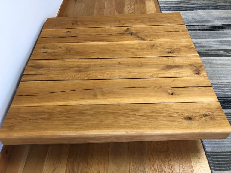 Solid Oak Rustic Sleeper Coffee Table 