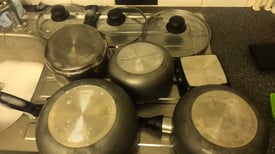 Sauce pans and small frying pan