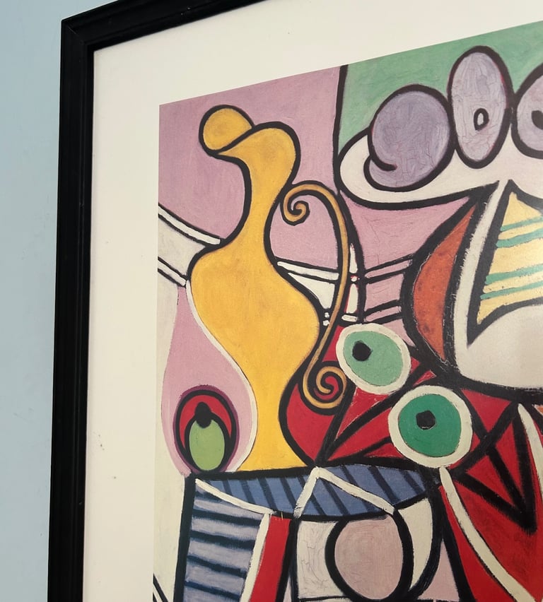 Large Framed Print Picasso Yellow Jug H34in/87cm W26/66cm Good Condition  C336