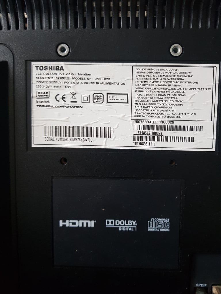 Toshiba LCD Colour TV DVD Combination TV with Remote