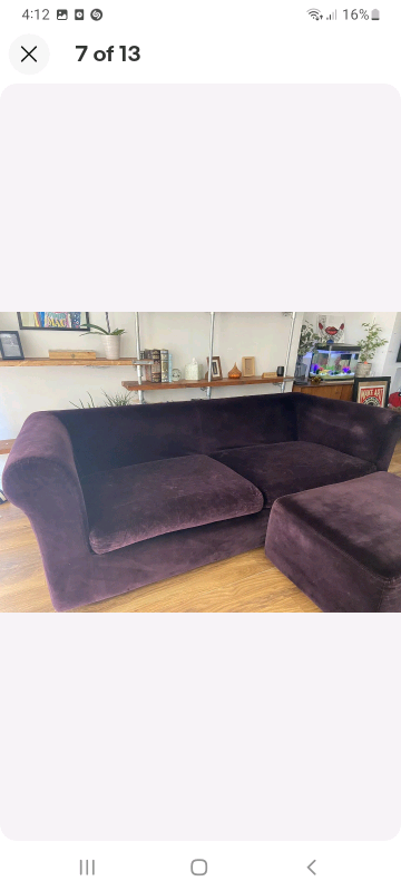 Habitat Louis large sofa and foot stool | in Leicester, Leicestershire |  Gumtree