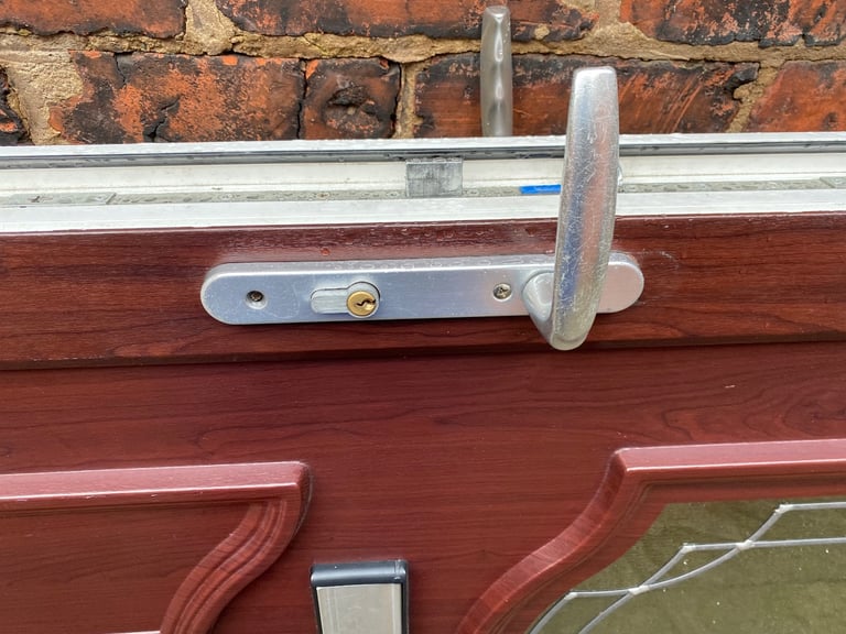 Wood grain on white Double Glazing door