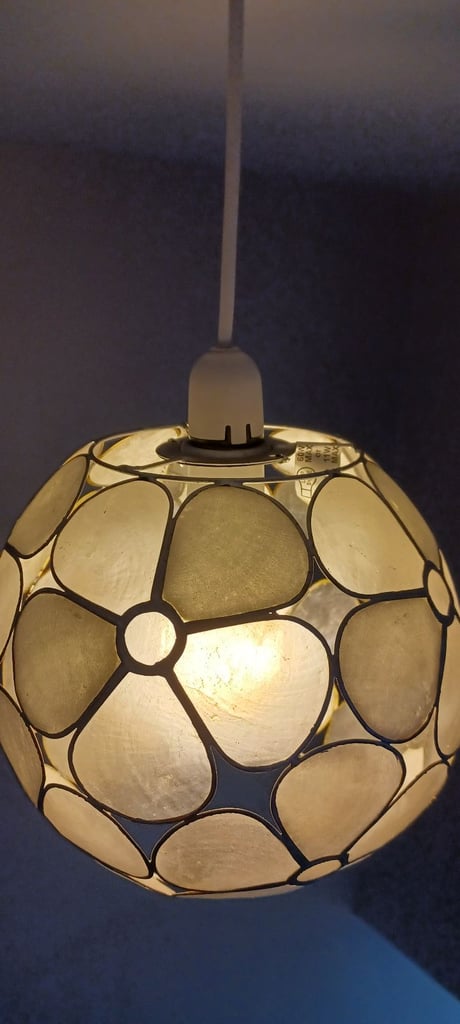 Vintage Capriz shell flower design shade