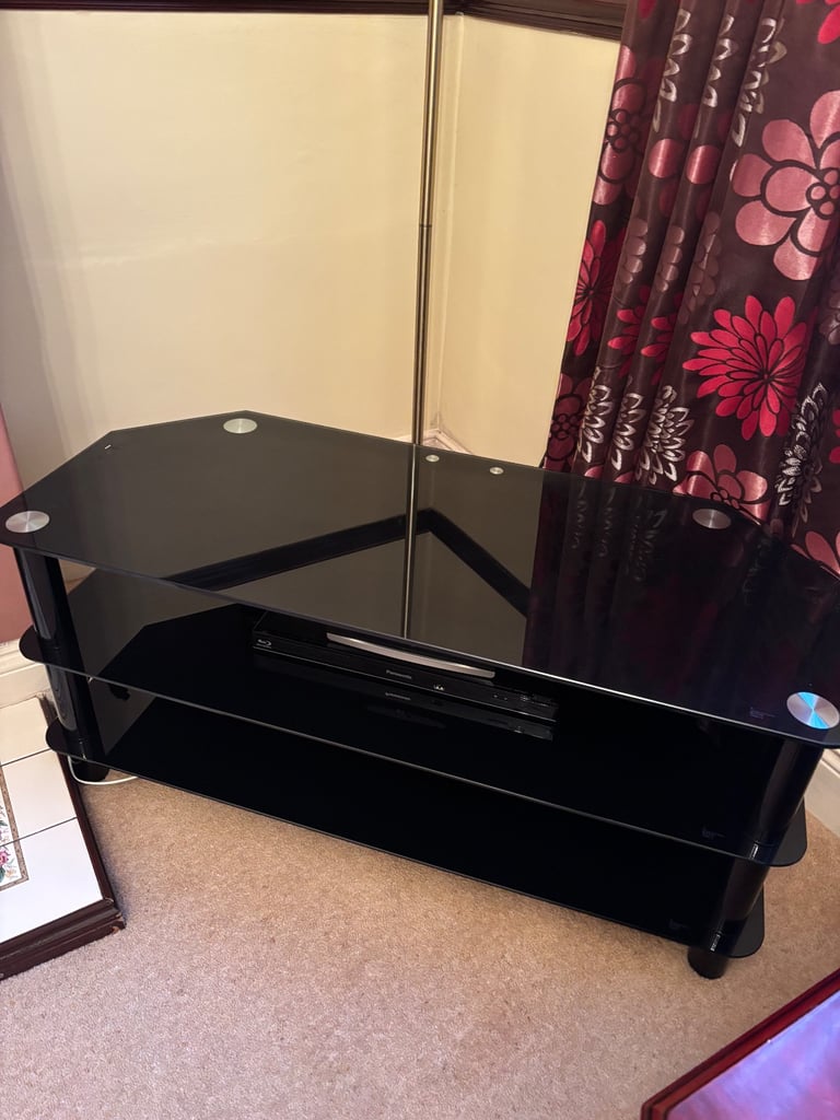 Black glass TV stand - 50 inch TV