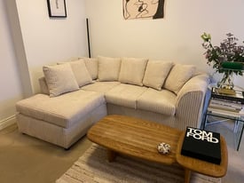 image for Cream Cord Corner Sofa 