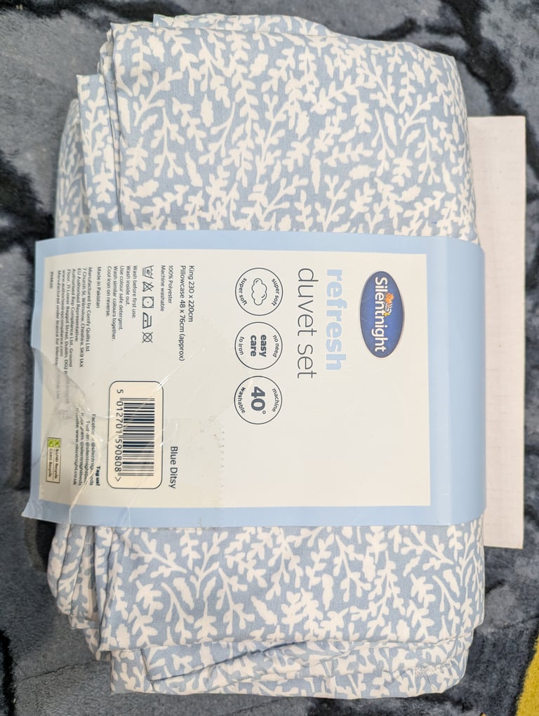 Silent night Duvet cover, king size with pillow 