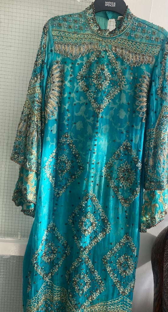 image for Blue and Gold long/maxi Dress 