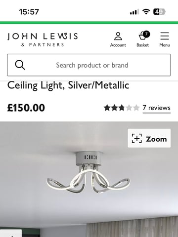 John Lewis Ora Semi Flush Led Ceiling