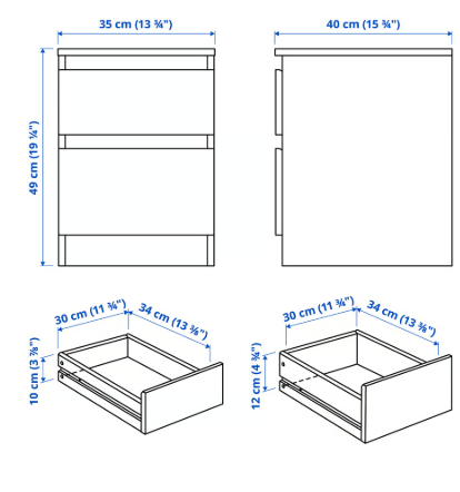 IKEA Kullen bedside tables