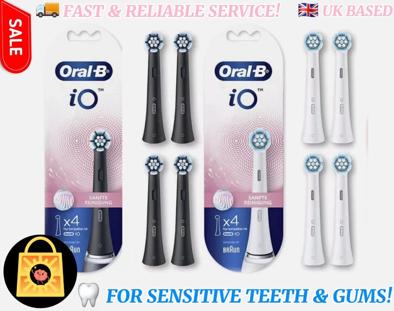 image for (🔥 1 YEAR SUPPLY!) Oral-B IO Gentle Care Brush Heads For Sensitive Teeth