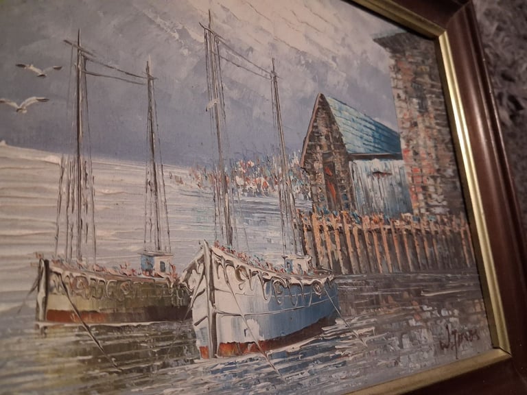 Fishing Boats themed painting 