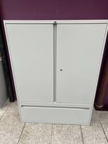 Grey Metal Storage Cabinet with drawer 818a