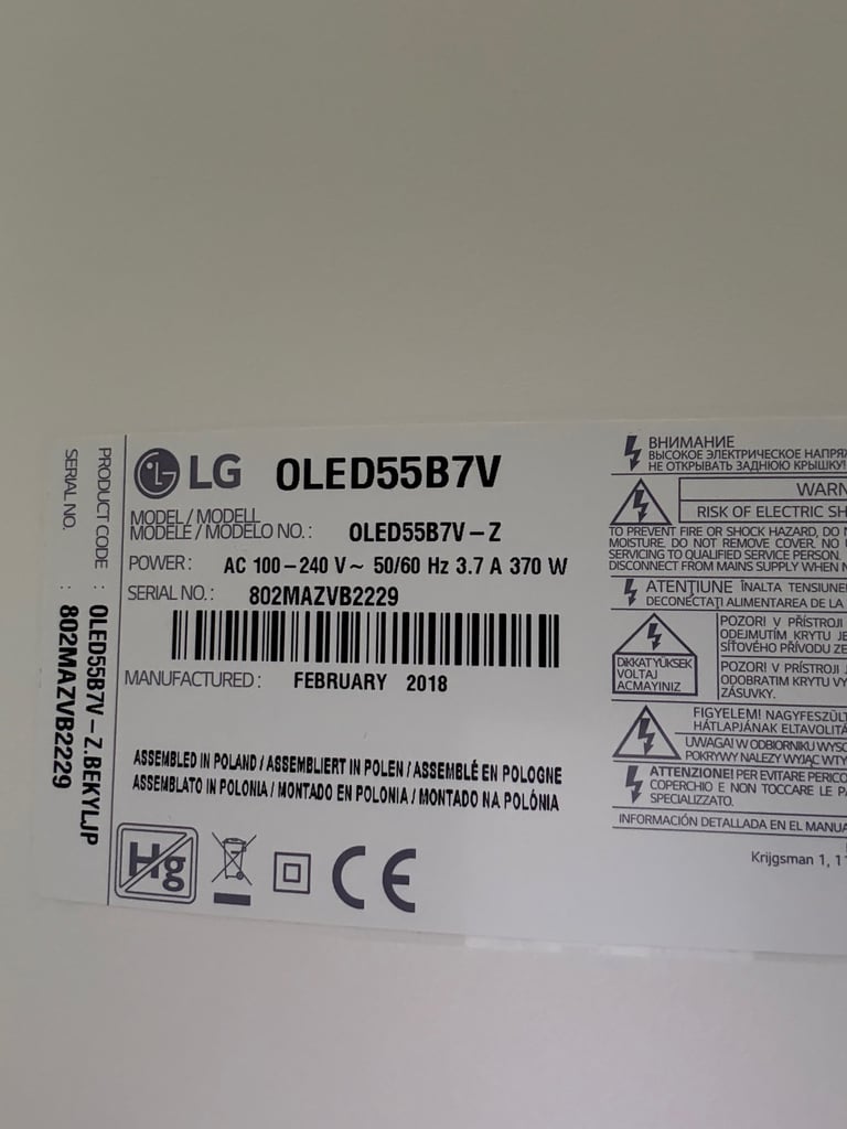 LG 55” OLED 4k Smart TV Remote included Delivery Available