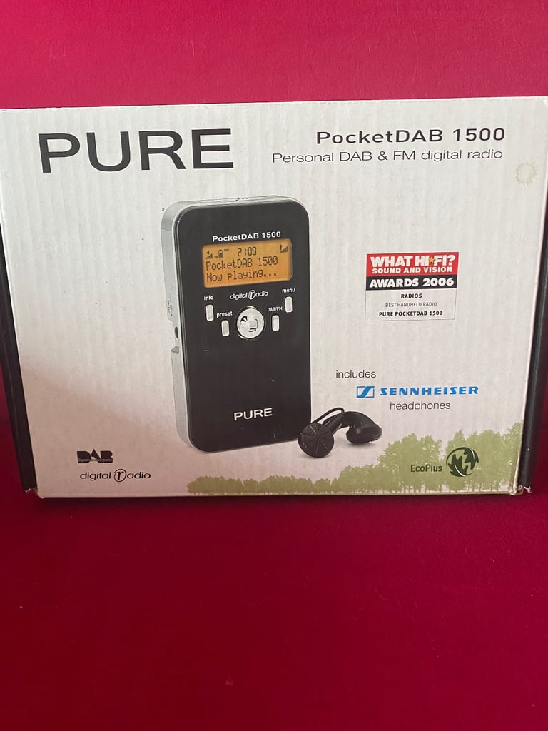 Pure pocketDAB 1500 personal DAB & FM digital radio 