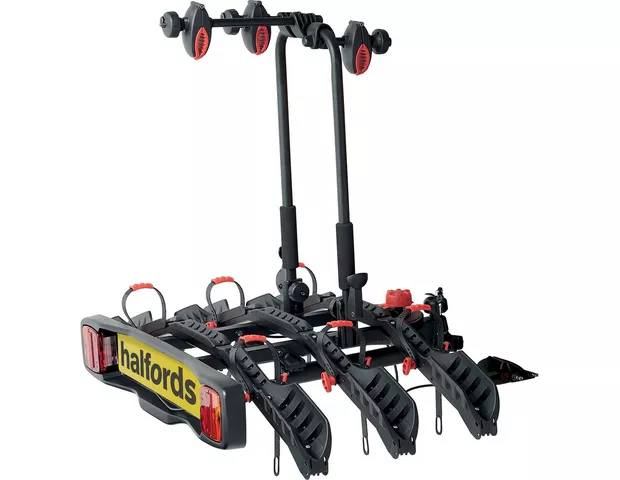 Halfords Advanced 3 Bike Towbar Mounted Electric MTB Hybrid Road eBike Tow Bar Platform  Rack