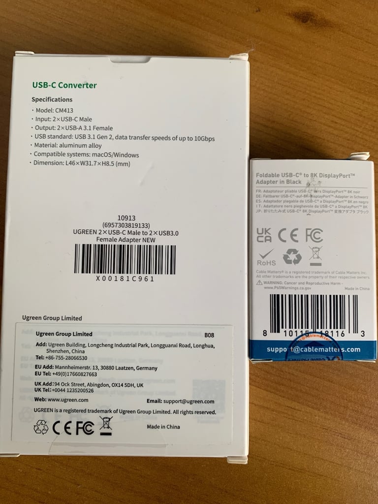 Apple MacBook Accessories for £5 - Usb-c Usb-A adapter & DP monitor adapter