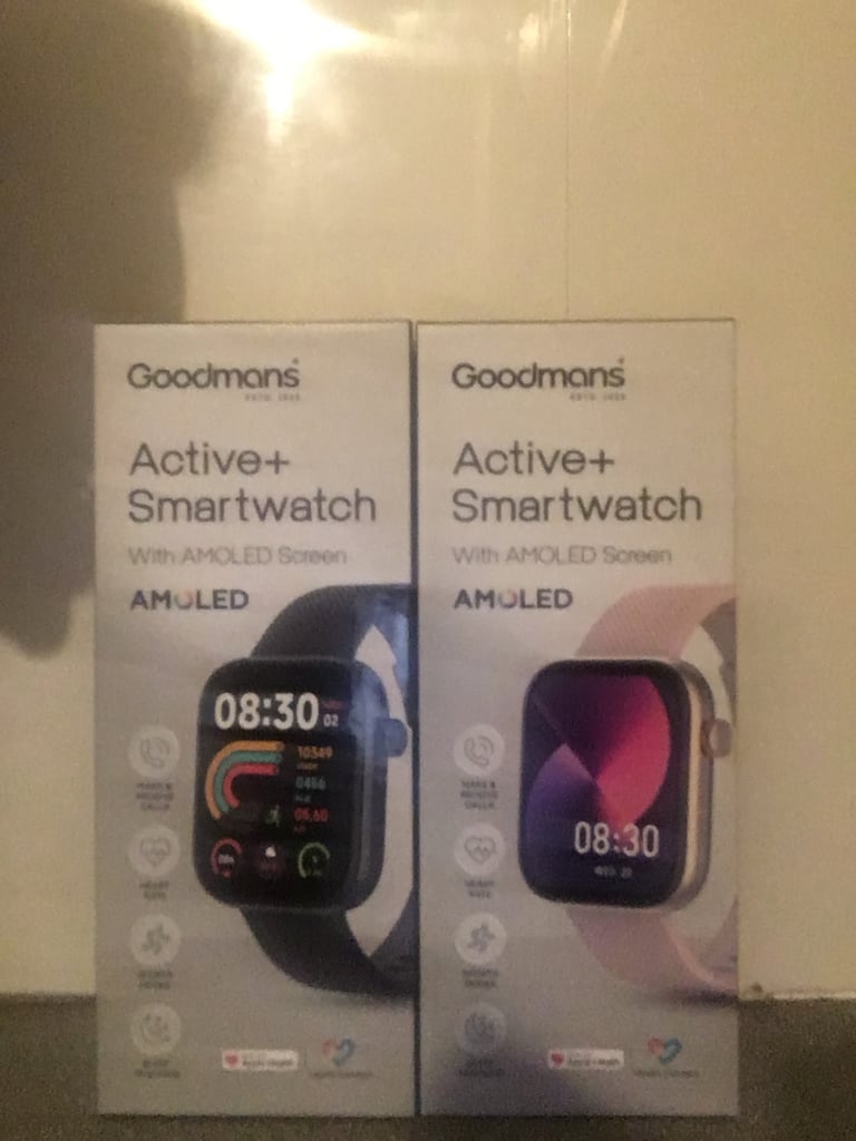 1 black & 1 pink new goodmans smart watches 