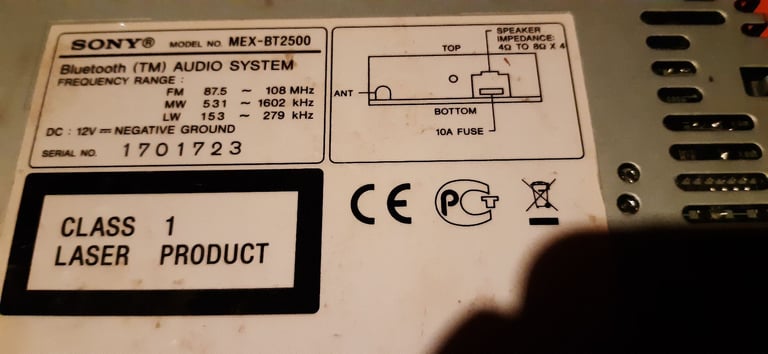 image for Car stereo Sony MEX-BT2500 Bluetooth audio system 
