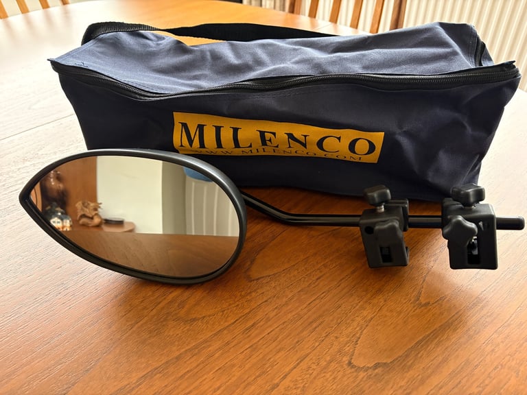 image for Milenco Aero Flat Mirror - With Case - Caravan/Trailer Towing 