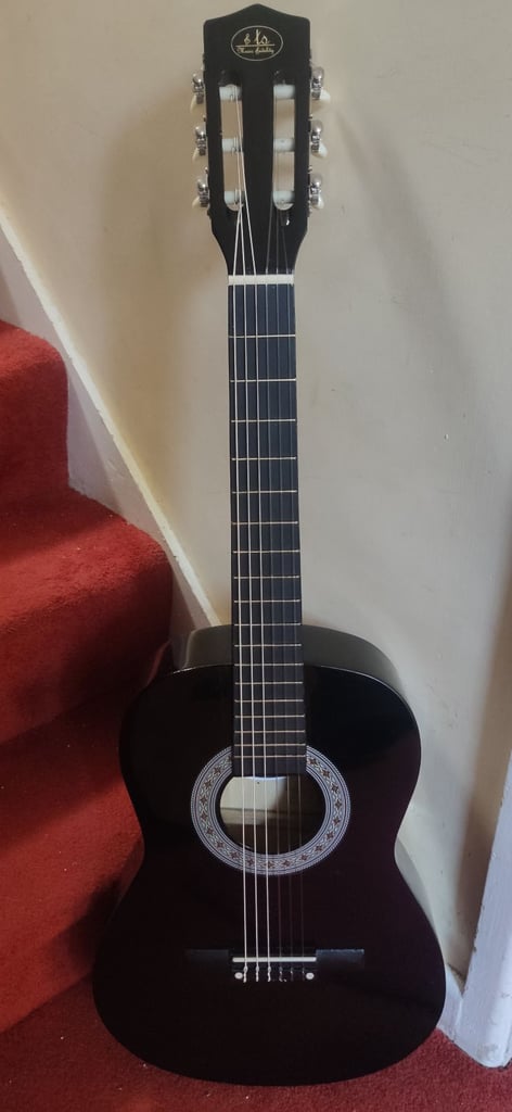 image for Black  3/4size classical guitar for age 8 to 12 years old