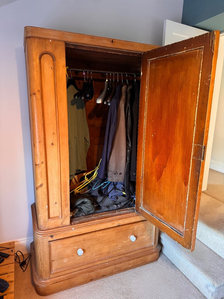 Antique pine large wardrobe **SOLD**