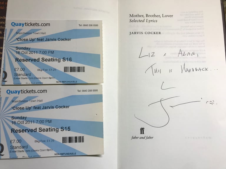 SIGNED first edition hardback copy of Jarvis Cockers book, ‘ Mother, Brother, Lover 