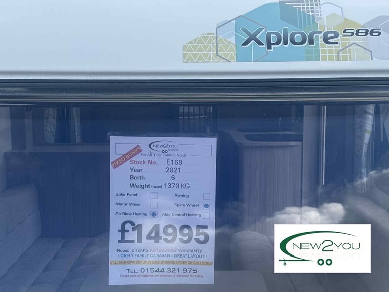 2021 Elddis Xplore 586 - 6 Berth - FIXED BUNKS Caravan - STOCK NO E168