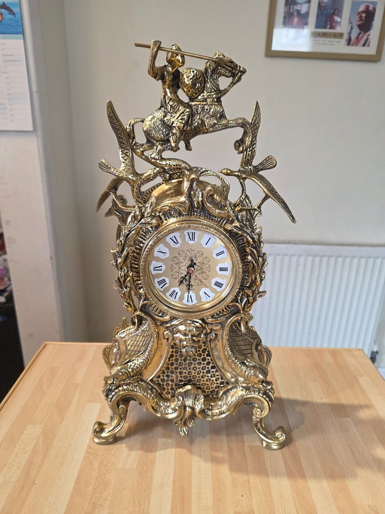 Vintage 1980s brass clock £100