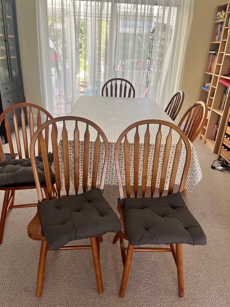 image for Set of 6 wood dining chairs