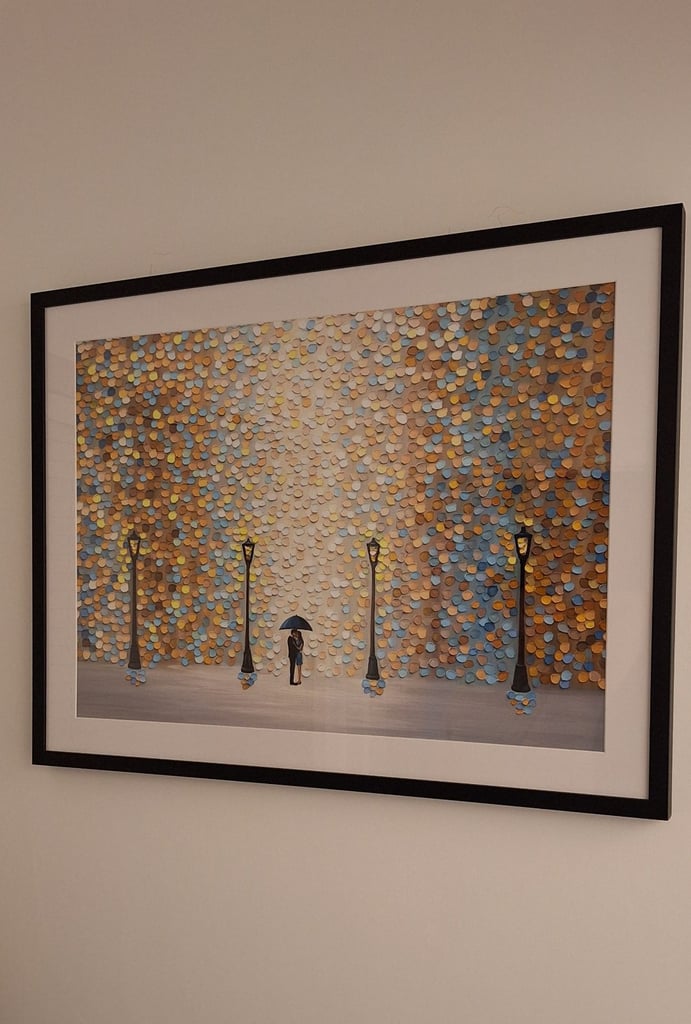 image for Black Framed Artwork / Picture 84cm x 64cm As New Condition 