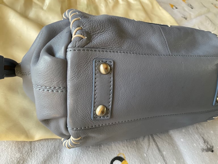 Bailey & Quinn Soft Leather Handbag & Dust-bag, Light Blue Excellent Condition