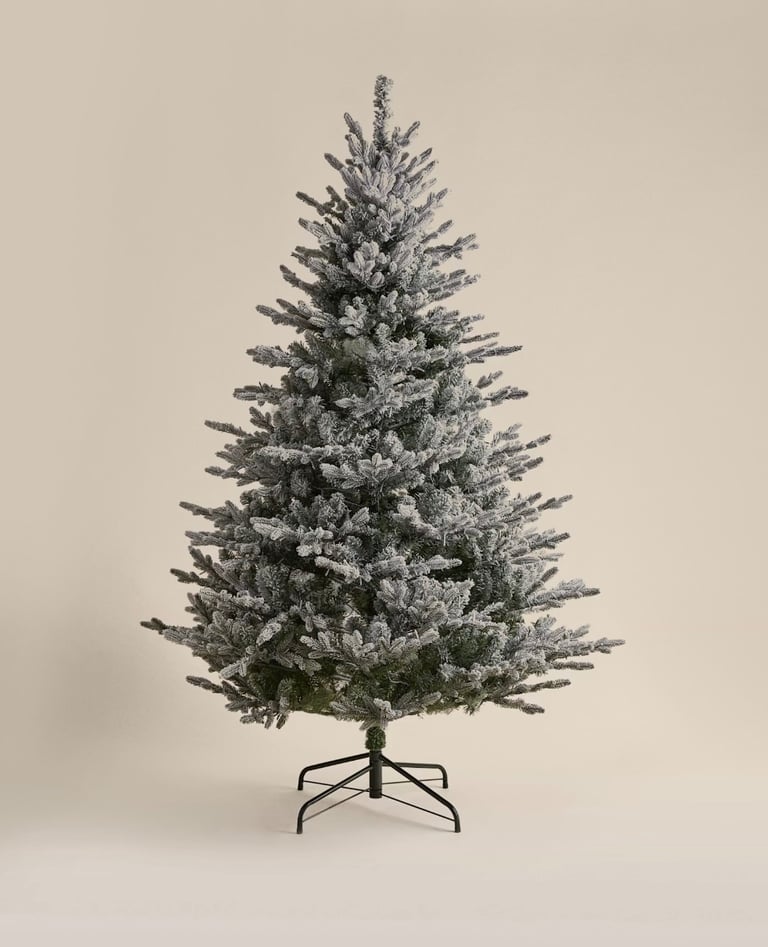 7ft pre lit Snowy Grand Fir tree