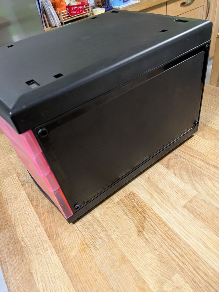 Metro pink and black A4 desktop storage drawers  organiser drawers filing craft etc  