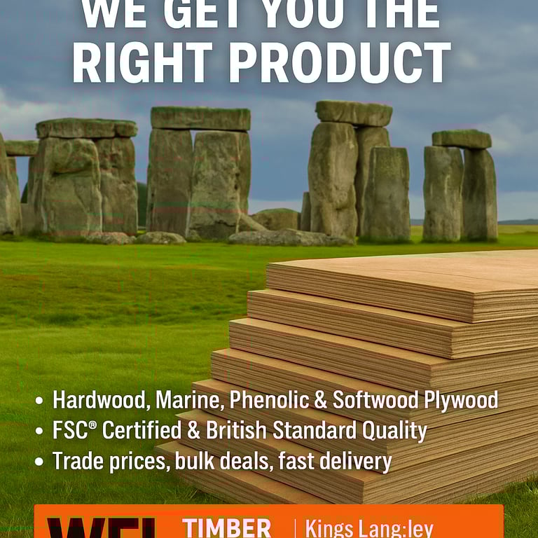 All plywood and sheet panel materials 