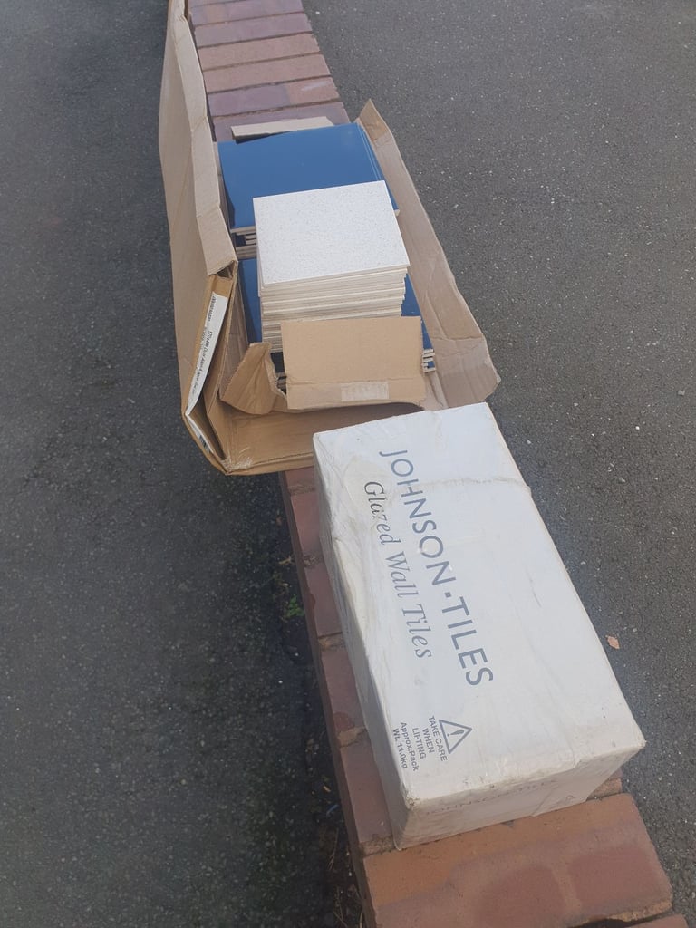 image for BN Tiles , 44 White Satin 6 inch, 16 Speckled 6 inch & 16 Black 8 inch , Very Useful.