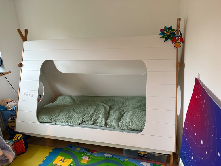 image for Kids Wooden Teepee Tent Bed