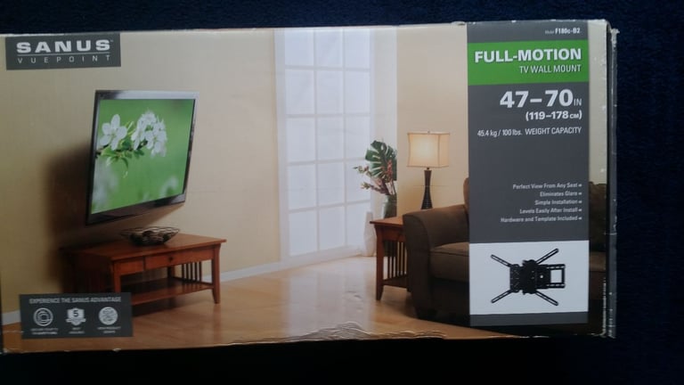 image for Sanus Vuepoint Full Motion TV Wall Mount Model F180c-B2