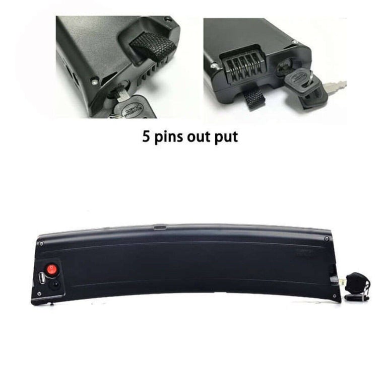 E-Bike Battery 36V 8.7ah 5 Pin Lithium Battery Pack for 36V 100W/250W/400W Motor
