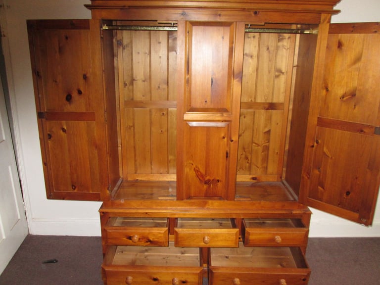 LARGE PINE 2-DOOR WARDROBE at HAVEN TRUST CHARITY SHOP